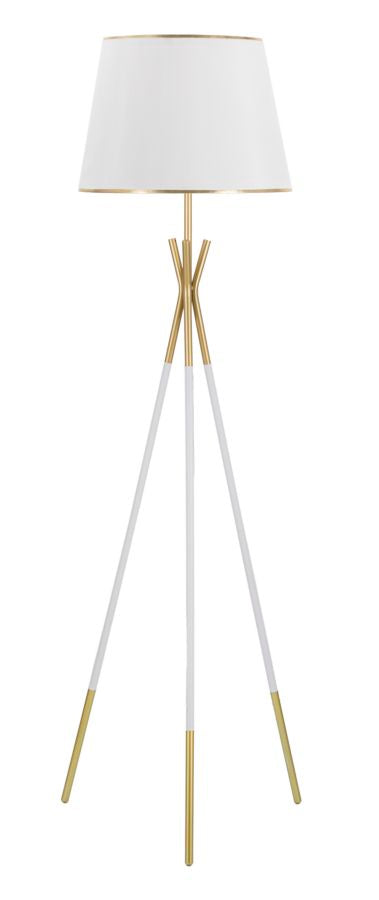 Glam bordlampe i guldfarve, metal og stof  -  61x154 cm