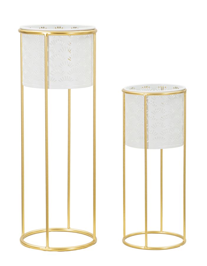 Glam vase i guldfarve, metal  -  17x46 14x34 cm
