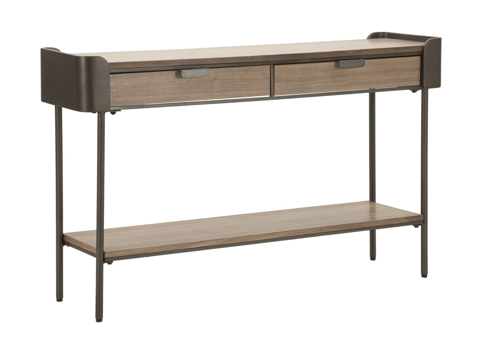 Konsolbord i træ og jern  -  120x31x72 cm