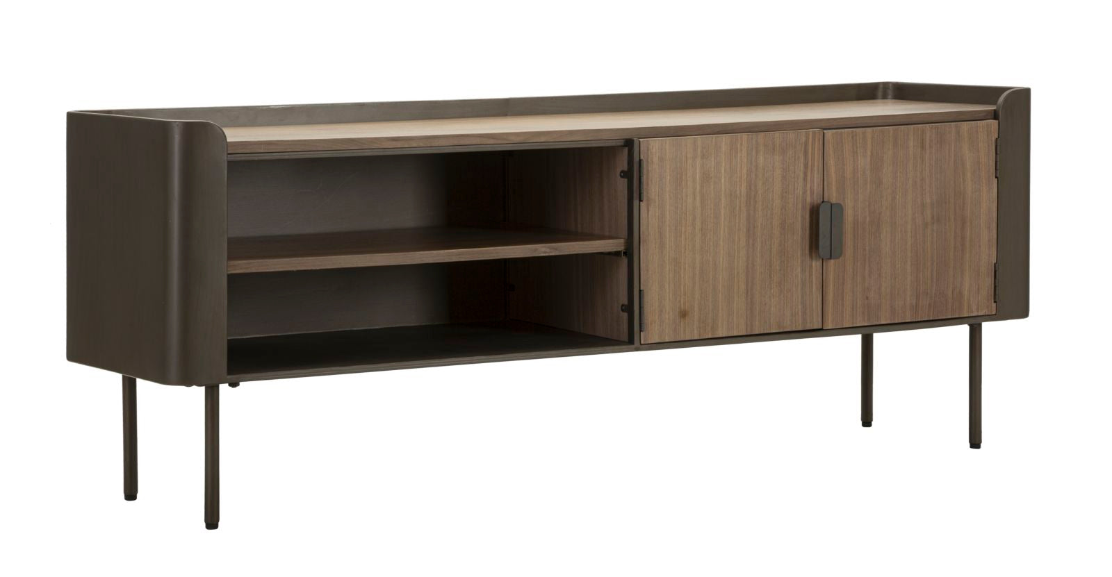 Tv-møbel i træ og jern  -  150x42x58 cm