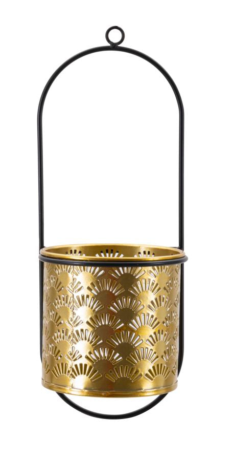 Glam vase i guldfarve, metal  -  14x14x37 cm