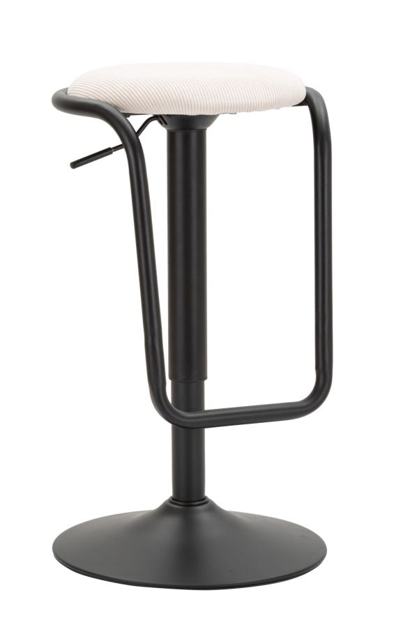 Barstol i sort, jern, træ og polyester  -  41x61 cm