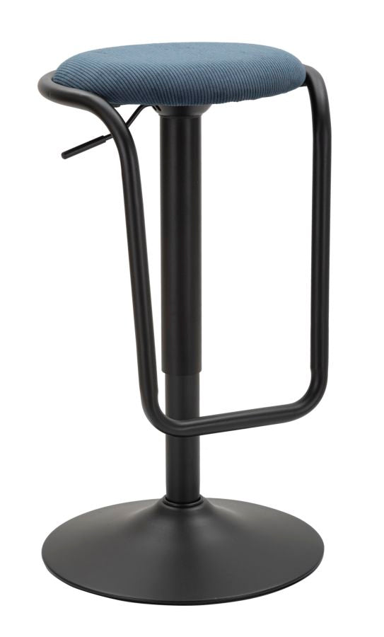 Barstol i sort, jern, træ og polyester  -  41x61 cm