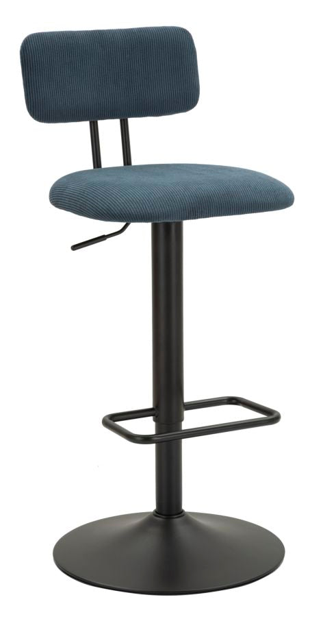 Barstol i sort, jern, træ og polyester  -  41x47x5 106x5 cm