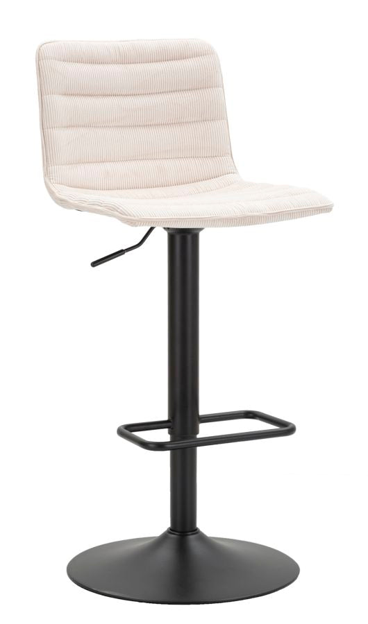 Barstol i hvid, jern, træ og polyester   -  43x49x5 85x5 82x5 cm