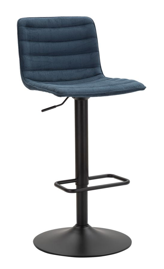 Barstol i sort, jern, træ og polyester  -  43x49x5 85x5 82x5 cm