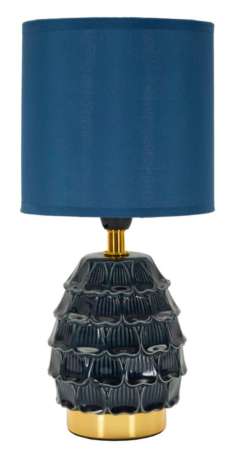Moderne bordlampe i keramik, jern and stof  -  15x30x5 cm