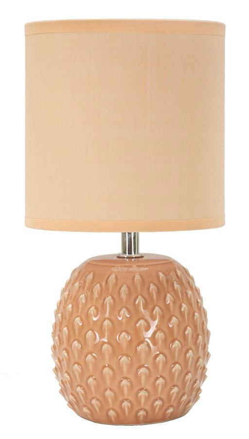 Lampe i keramik, jern og stof  -  14x27 cm
