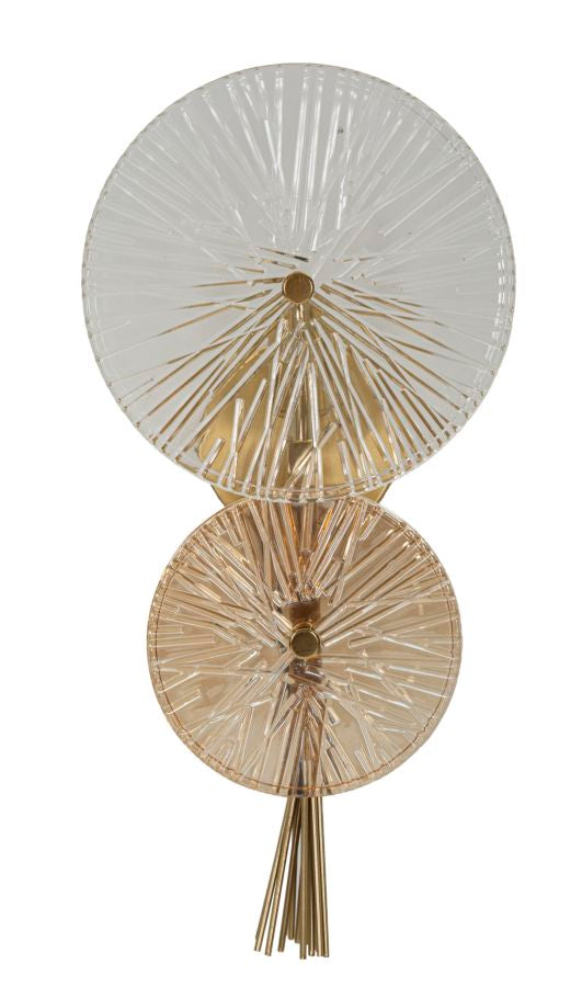 Glam lampe i guld af glas og jern  -  20x14x41 cm