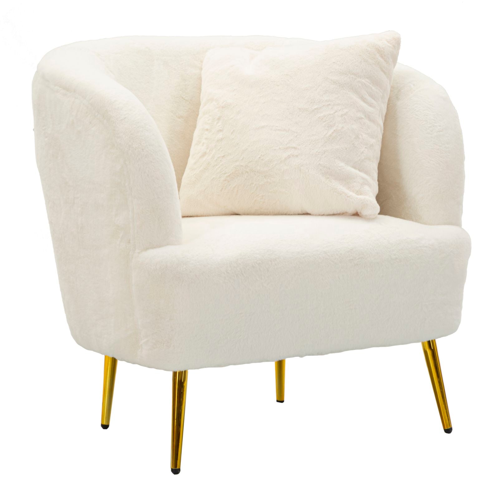 Glam stol i træ, mdf, polyester og metal  -  73x66x78 cm