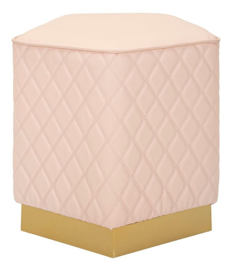 Glam taburet i træ, mdf, metal  -  35x35x38 cm