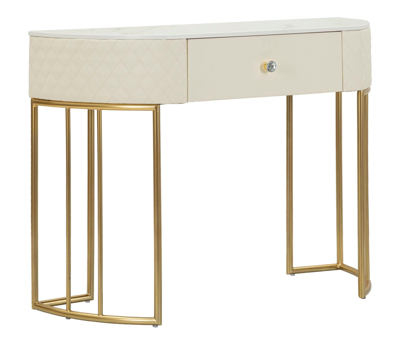 Glam konsolbord i træ, mdf, metal  -  100x40x75 cm