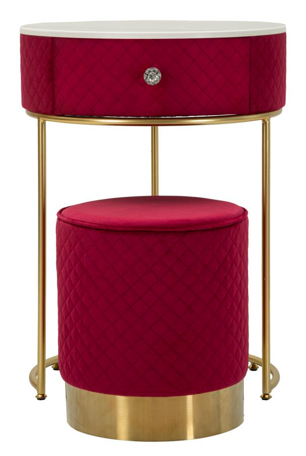 Glam bord i guldfarve, fyrretræ, MDF and metal  -  52x70 36x39 cm