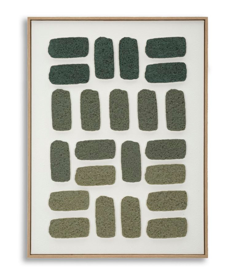 Billedramme i fyrretræ, lærred og plast  -  60x2x9 cm