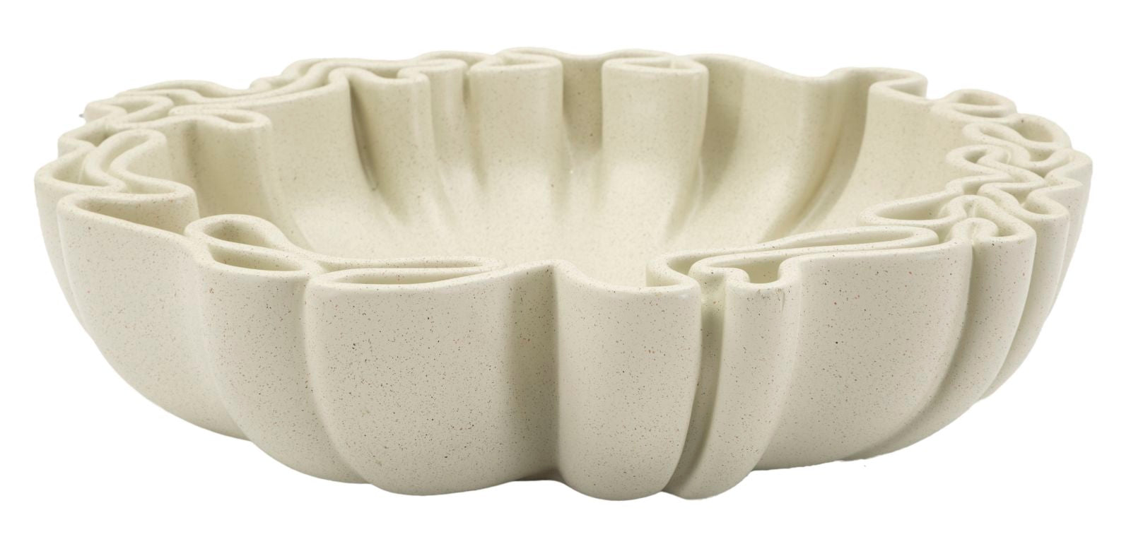 Fad, cremefarvet i polyresin   -  40x5x38 5x9x5 cm