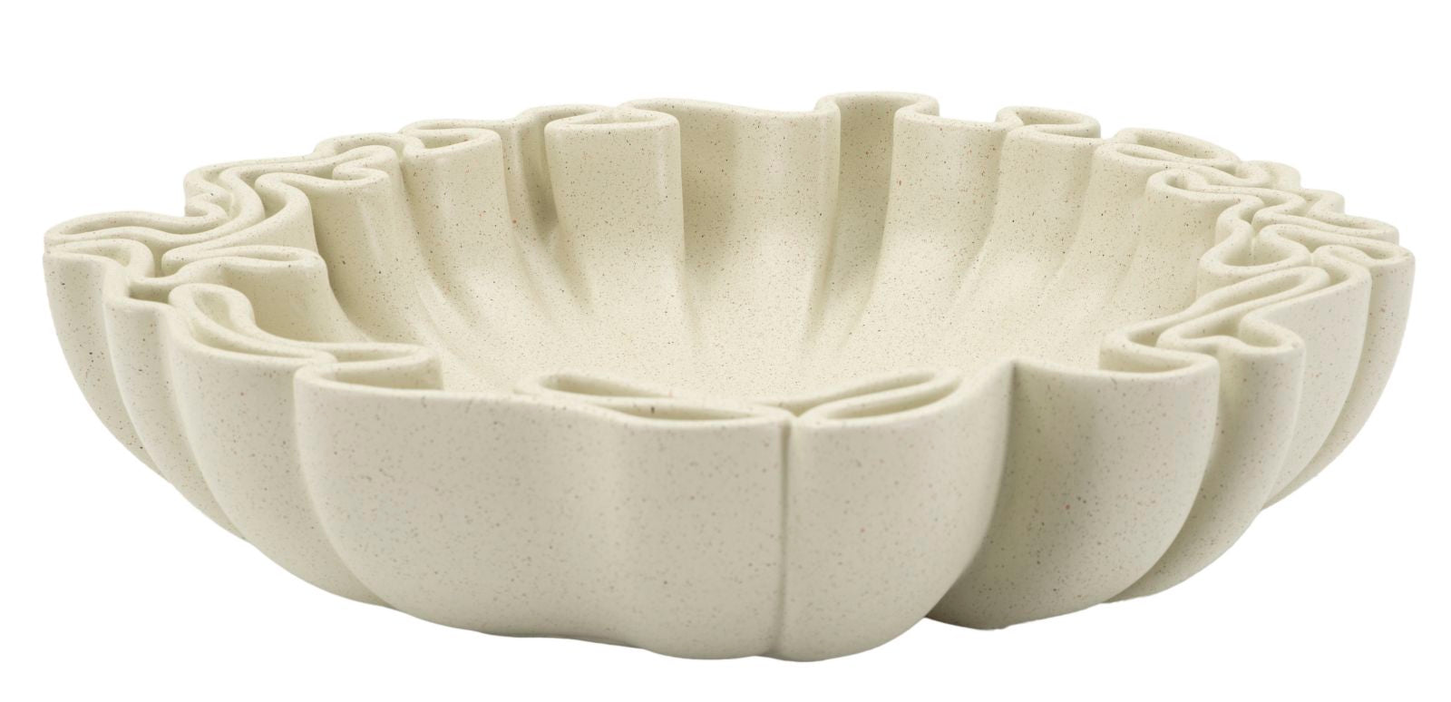 Fad, cremefarvet i polyresin  -  30x5x29 7x5 cm
