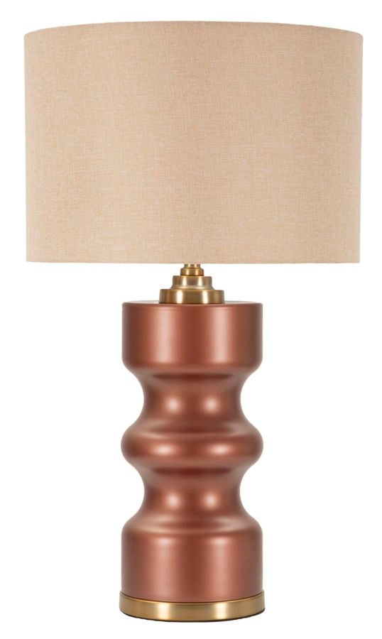 Glam bordlampe i guldfarve, glas, metal og stof  -  40x5x69 cm