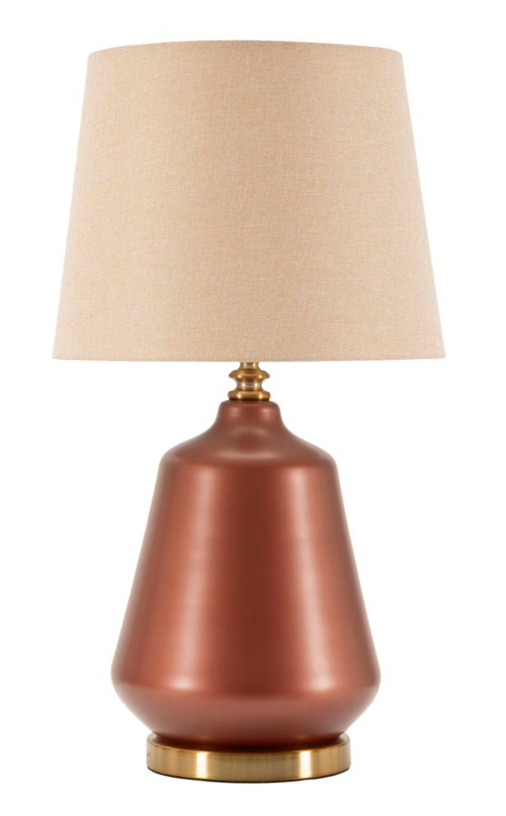 Glam bordlampe i guldfarve af glas, metal og stof  -  35x5x65 cm