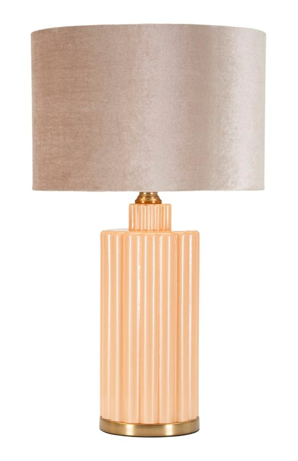 Glam bordlampe i guldfarve, glas,  metal og stof  -  40x5 69x5 cm