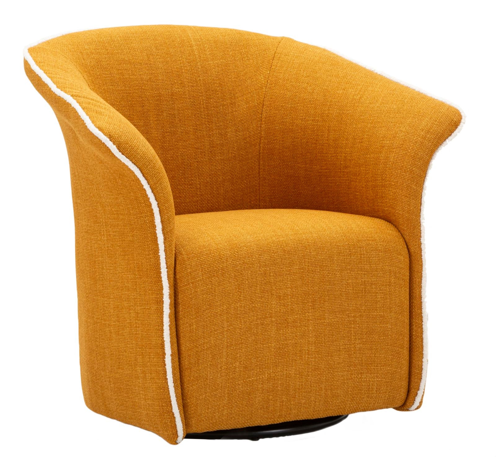 Lænetol i gul, polyester  -  70x72x75, 44x5 cm