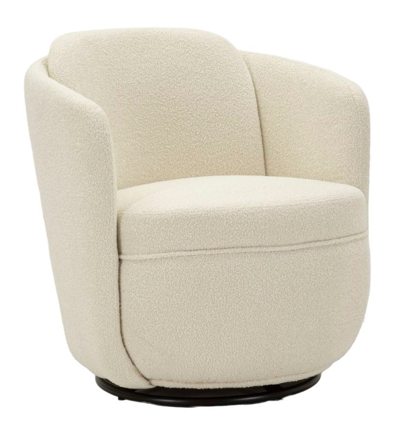 Lænetol i creme, polyester  -  70x72x75, 44x5 cm