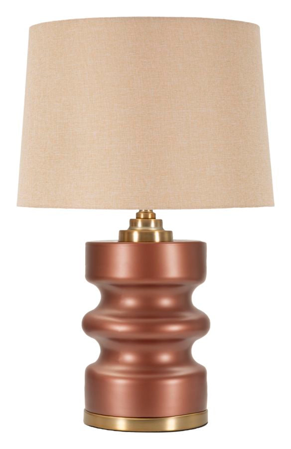 Glam bordlampe i guldfarve af glas, metal og stof  -  36x5x56 cm