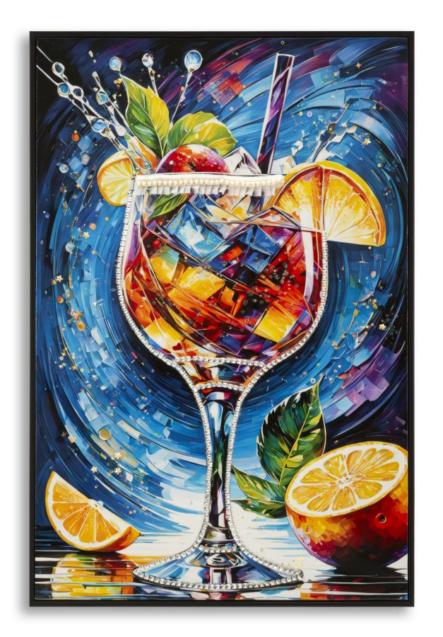 Lærredsprint Cocktail med ramme -B- (62 x 3,5 x 92 cm)