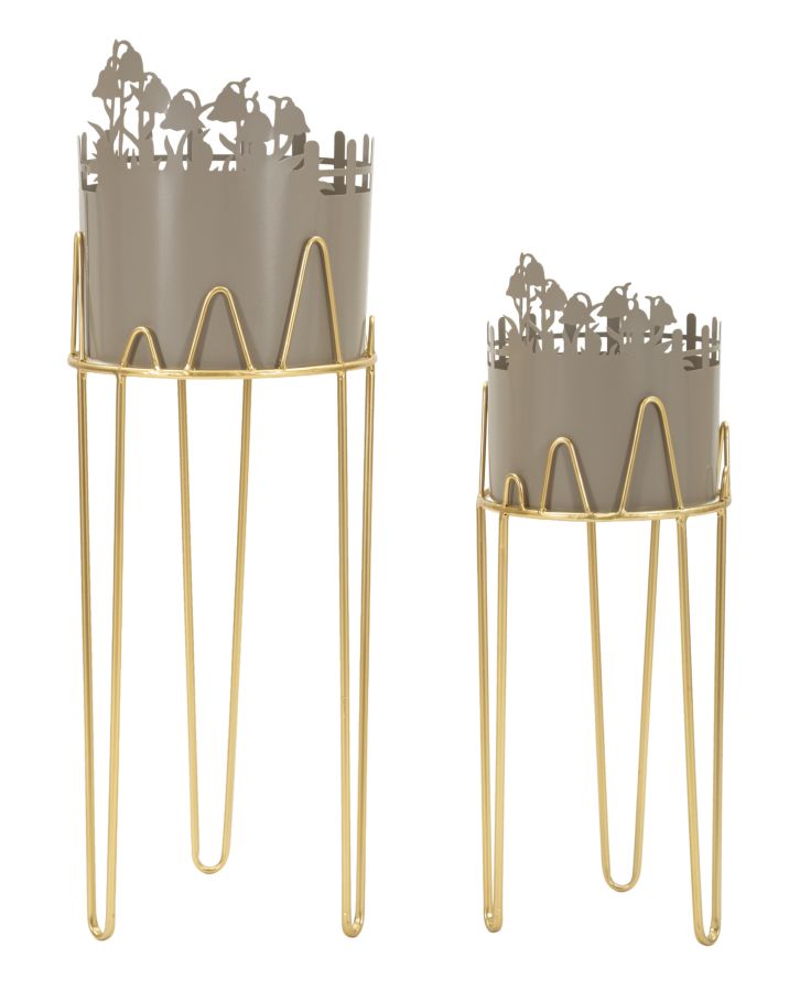 FLOWER VASE HOLDER  -  Sæt med 2 planteholdere (Ø27 x 79 cm / Ø22,8 x 62 cm)