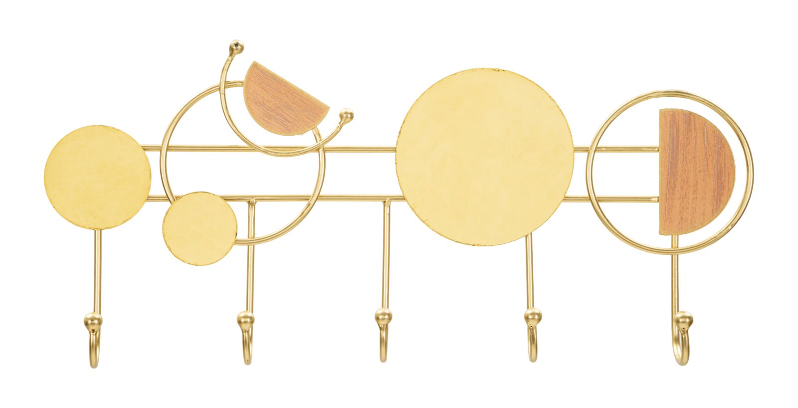 WEDNESDAY WALL HANGER  -  Vægophæng i guld med rosa detaljer (47 x 4,8 x 21,7 cm)