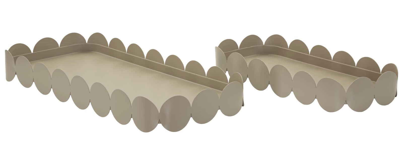 SATURN TRAY RECT.  -  Sæt med 2 rektangulære bakker i dove grey (40 x 16,5 x 4,5 cm / 29 x 12 x 4,5 cm)