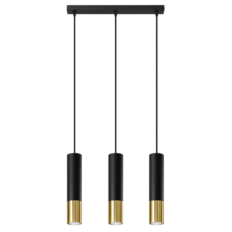 Vedhæng lampe LOOPEZ 3L sort/guld