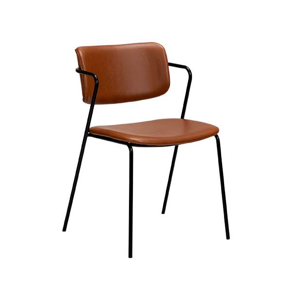 Dan-Form Zed spisebordsstol - Vintage lysebrun kunstlæder  : Erling Christensen Møbler