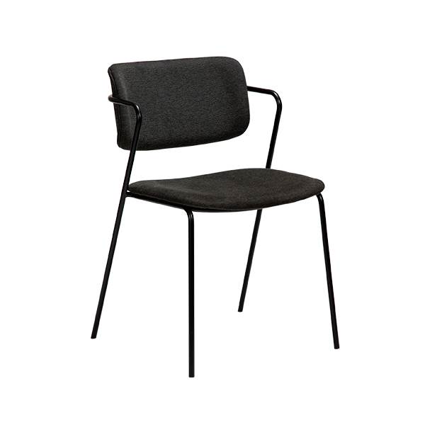 Dan-Form Zed spisebordsstol - Crow sort stof  : Erling Christensen Møbler
