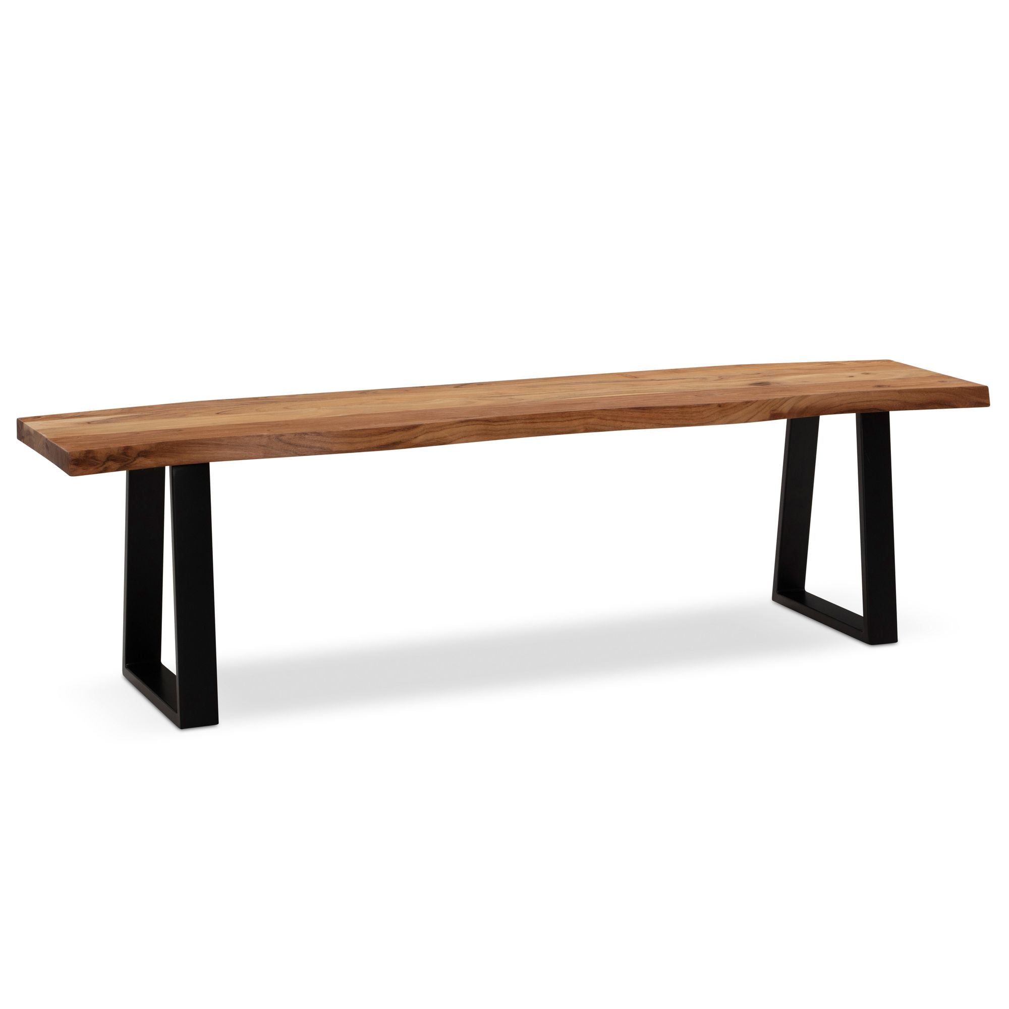 Spisebænk 120x40x45,5 cm akacie massivt træ/metal med trækant