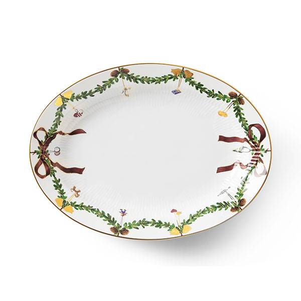 Royal Copenhagen Stjerne Riflet Jul Fad, 34 cm  : Erling Christensen Møbler