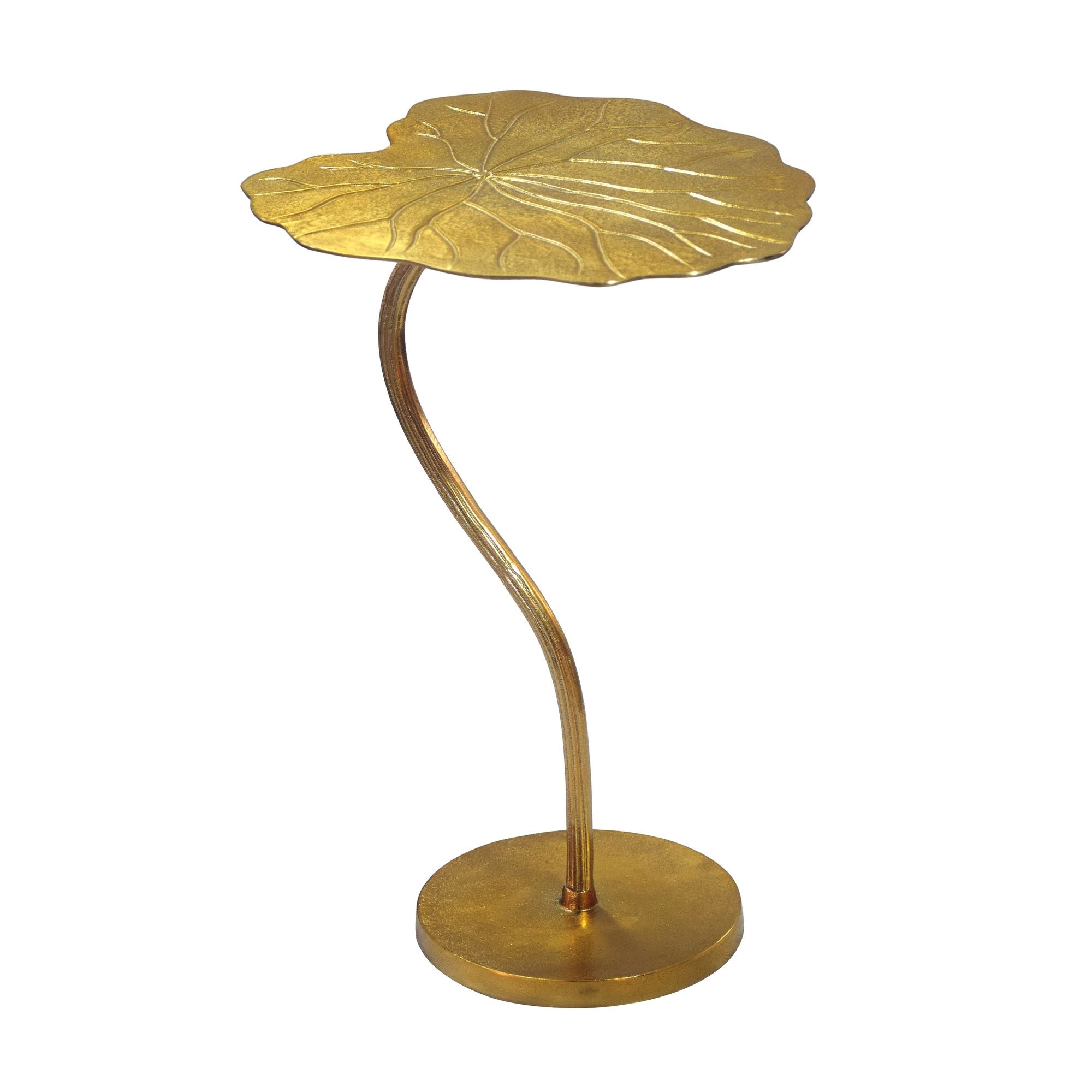 Sidebord 40x38 cm i Guld Aluminium  -  Bladdesign Moderne Designbord