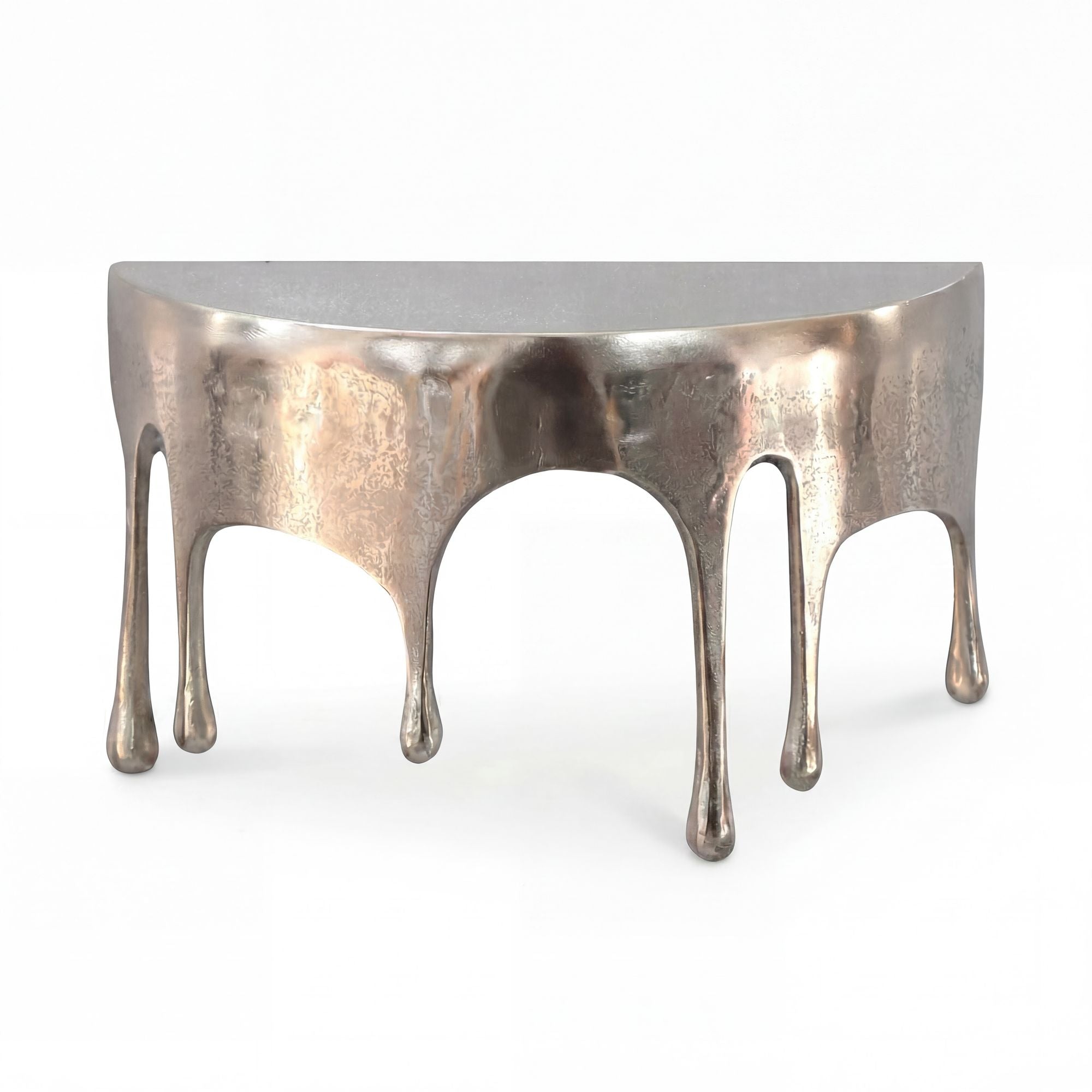 Væghylde 35 cm i Sølvfarvet Aluminium  -  Dråbeformet Designhylde i Metal