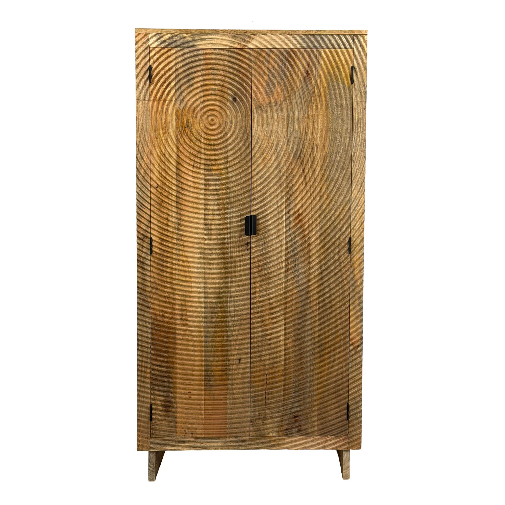 Håndlavet skab i massivt træ, natur-inspireret design, 180cm - højt stueskab - landligt multifunktionelt skab