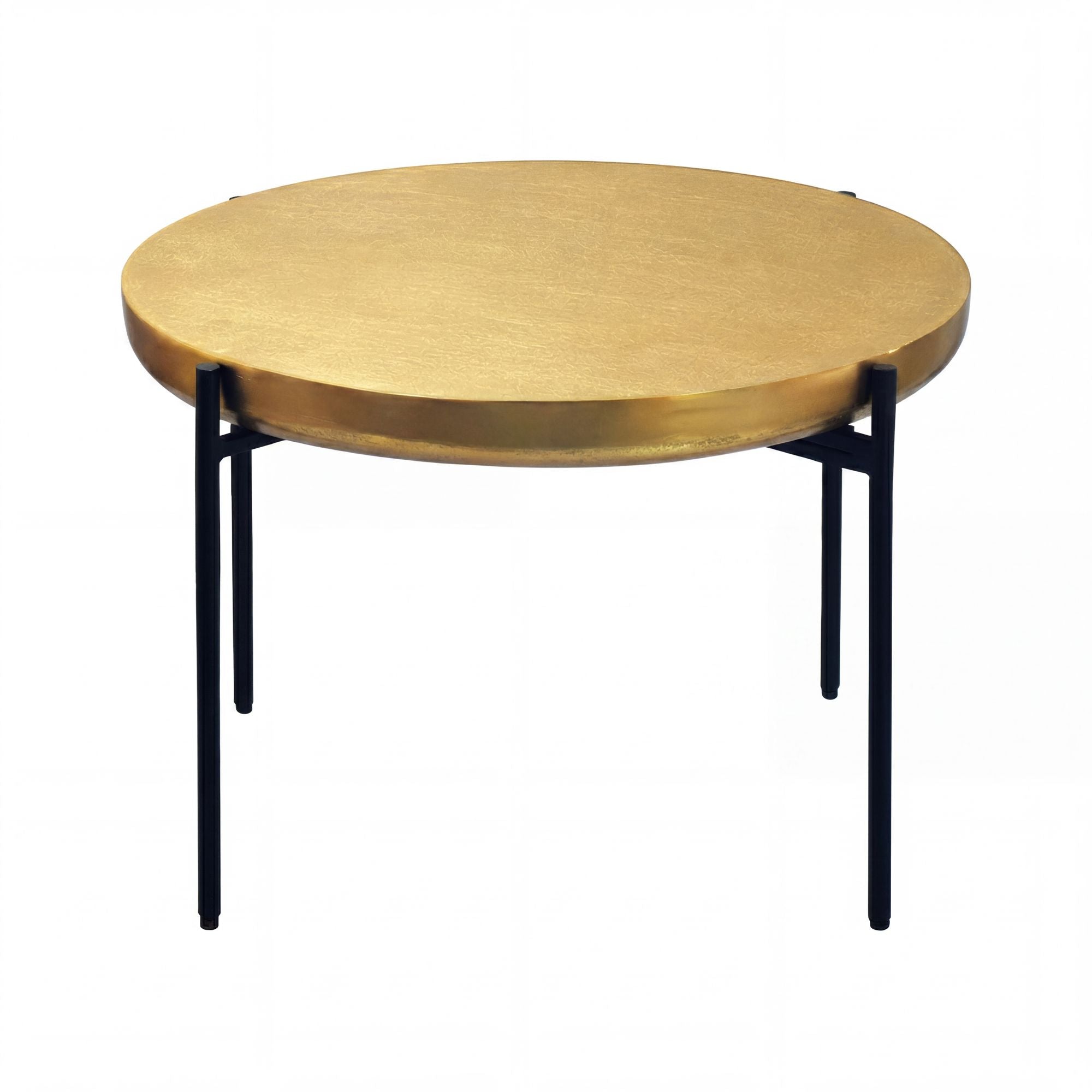 Rundt sofabord i aluminium - Ø63 cm - Guld - Håndlavet