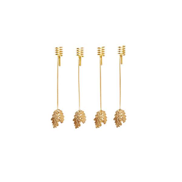 Ferm Living Oak Leaf juletræslyseholder - Brass  : Erling Christensen Møbler