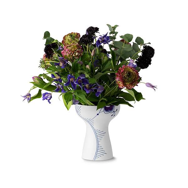 Royal Copenhagen Blå Mega Riflet vase, stor  : Erling Christensen Møbler