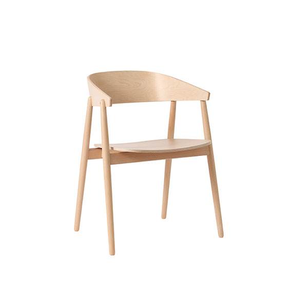 Andersen Furniture AC2 spisebordsstol i bøg - hvidpig. mat lak m/finérsæde  : Erling Christensen Møbler
