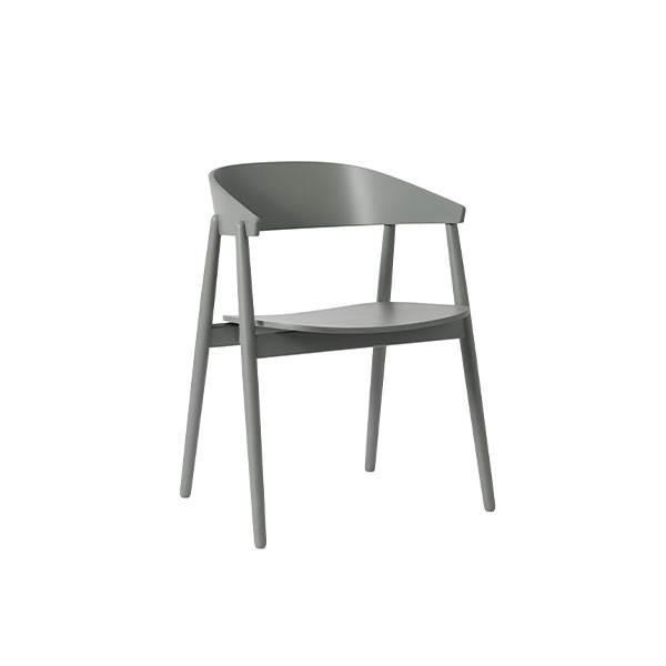Andersen Furniture AC2 spisebordsstol i bøg - grå m/brun PU lædersæde  : Erling Christensen Møbler