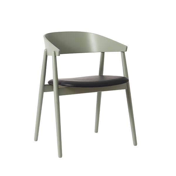 Andersen Furniture AC2 spisebordsstol i bøg - grøn m/sort lædersæde  : Erling Christensen Møbler