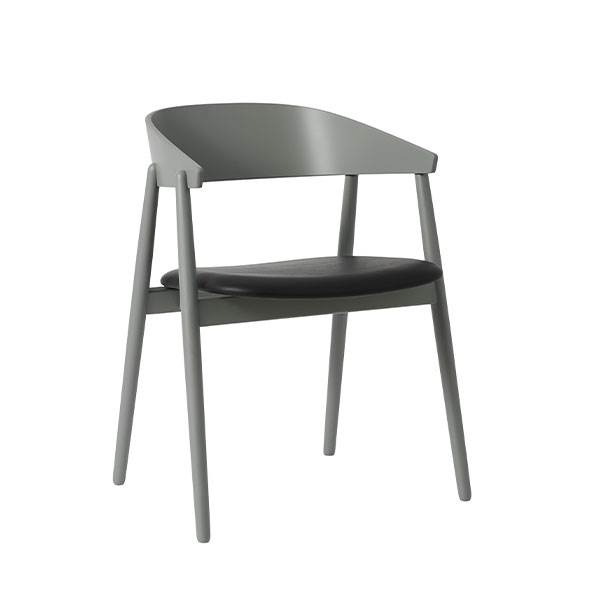 Andersen Furniture AC2 spisebordsstol i bøg - grå m/sort lædersæde  : Erling Christensen Møbler