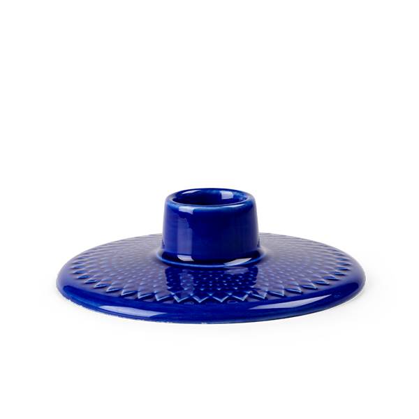 Lyngby Porcelæn Rhombe Color Kronelysestage h 3 cm - Mørk blå  : Erling Christensen Møbler