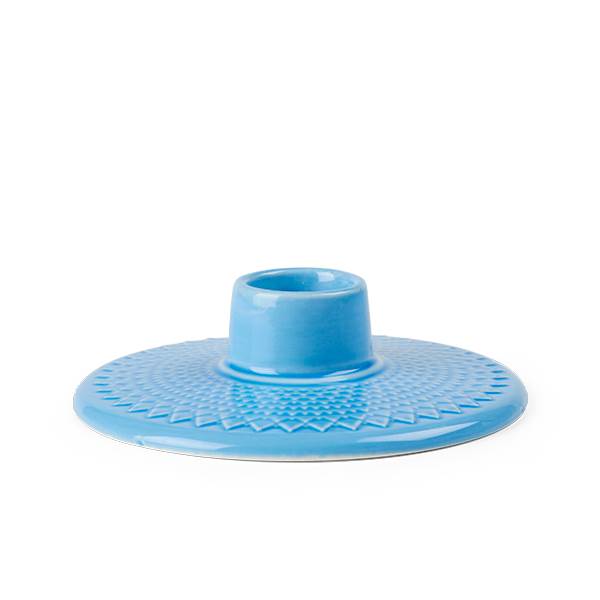 Lyngby Porcelæn Rhombe Color Kronelysestage h 3 cm - Blå  : Erling Christensen Møbler