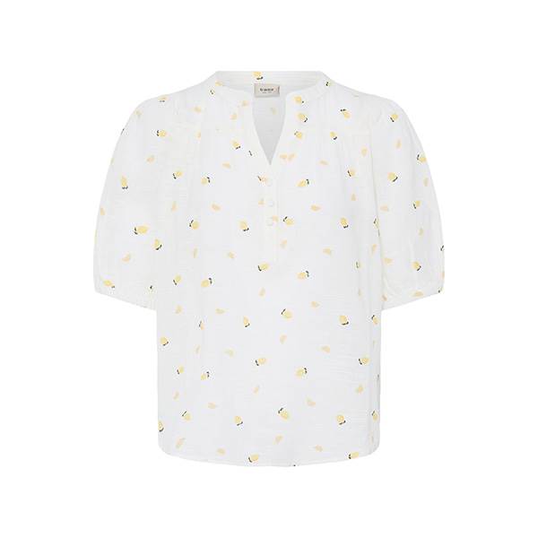 Fransa FRBOBBI BL 1 bluse - Pastel yellow lemon/White  : Erling Christensen Møbler