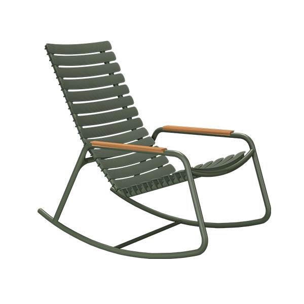 HOUE ReCLIPS gyngestol m. bambus - Olive Green  : Erling Christensen Møbler
