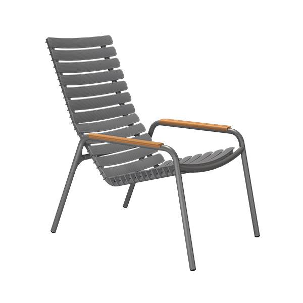 HOUE ReCLIPS loungestol m. bambus - Dark Grey  : Erling Christensen Møbler